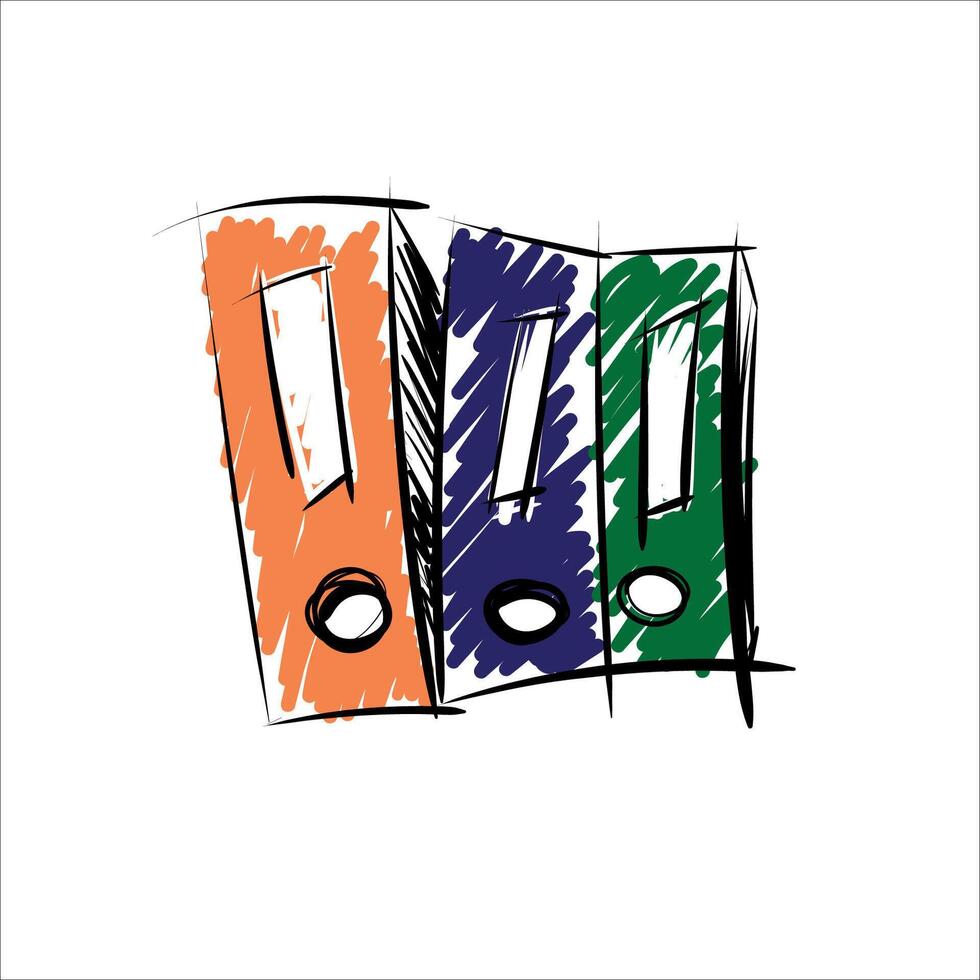 Doodle style illustration of document folders vector