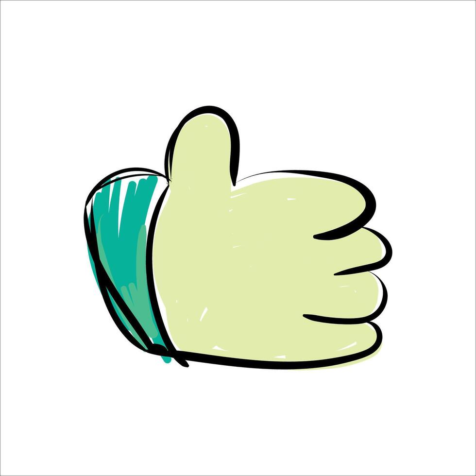 Positive feedback hand gesture doodle illustration vector