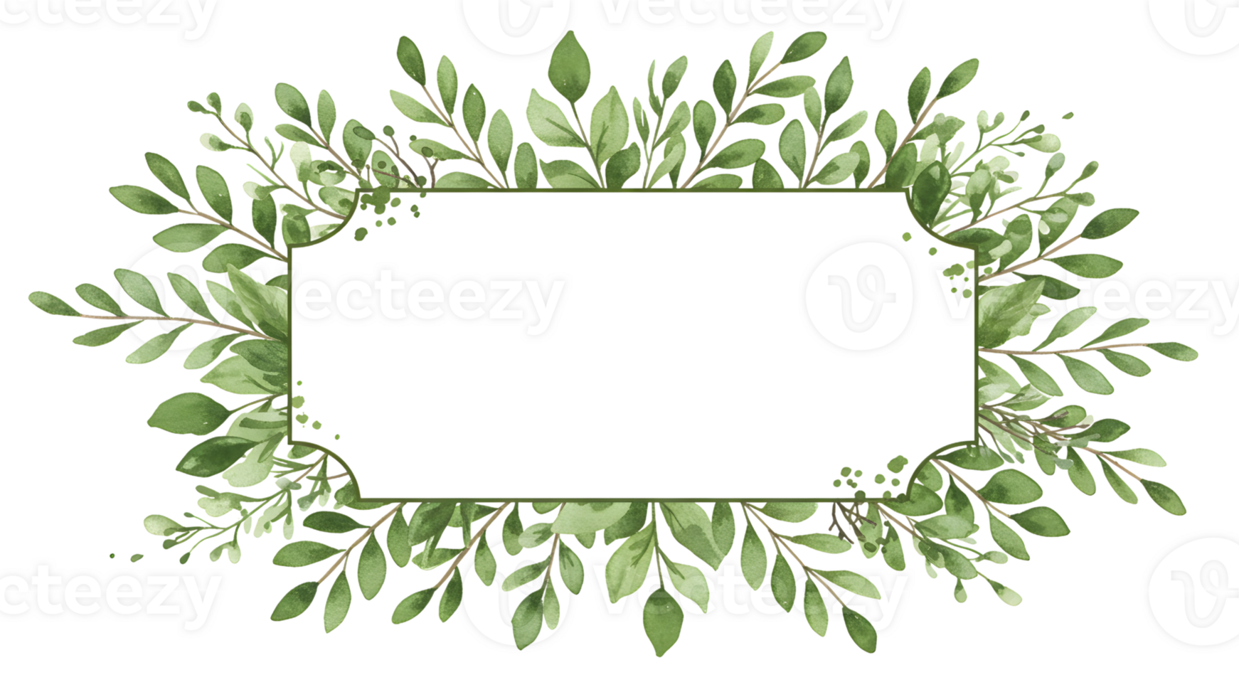 A frame with green leaves and berries png