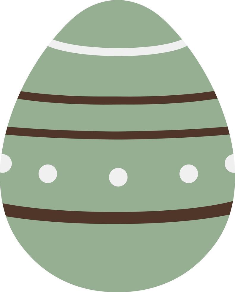 Green egg with dark brown stripes, giving the design a strict symmetry vector