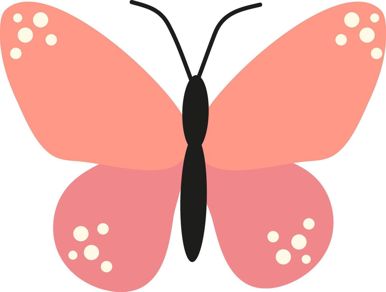 This colorful pink butterfly illustration features vibrant colors and detailed wings, perfect for designs that need a cheerful, playful, and artistic touch vector