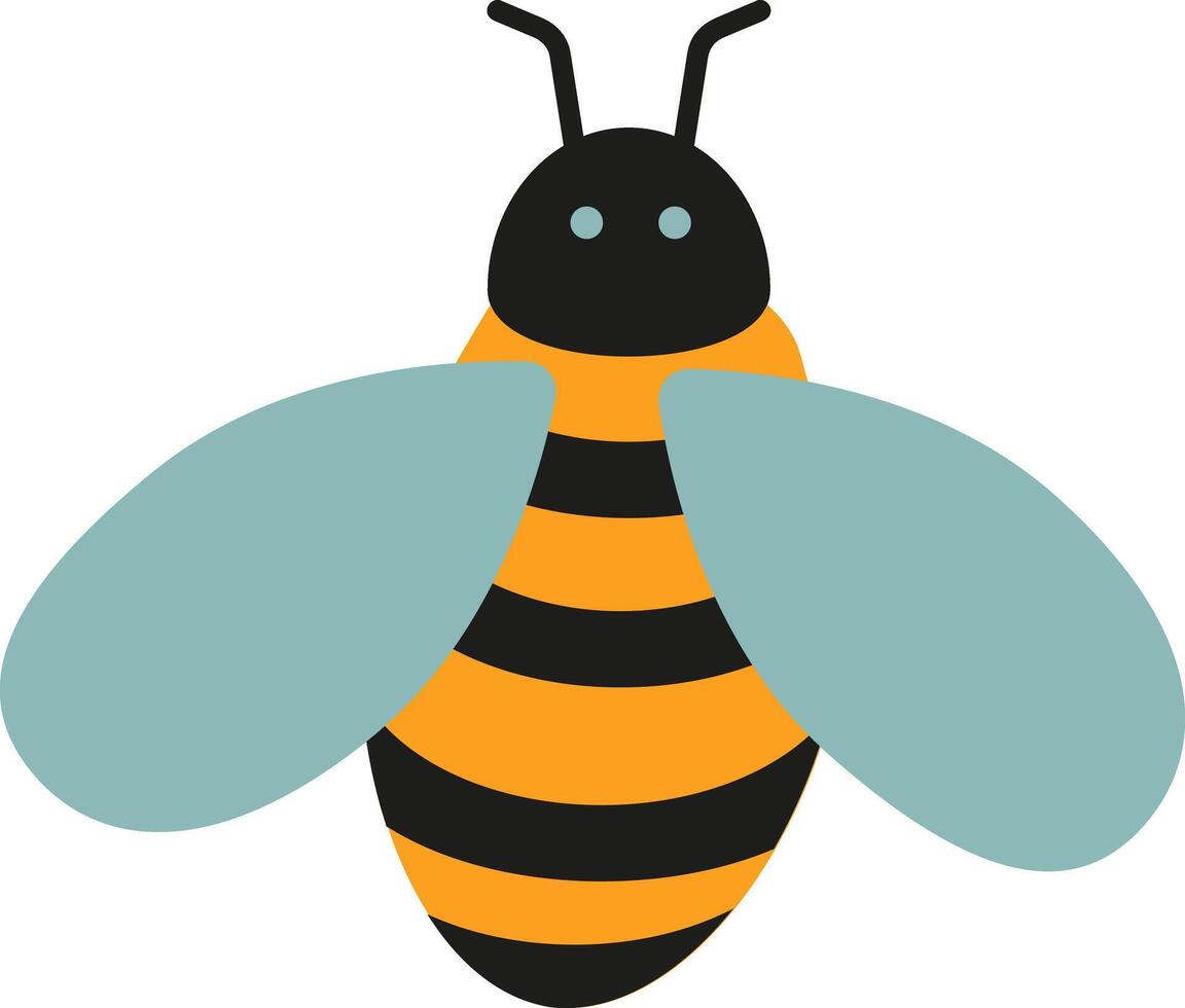 Vibrant cartoon illustration of a bee a playful, springtime, or children's content vector