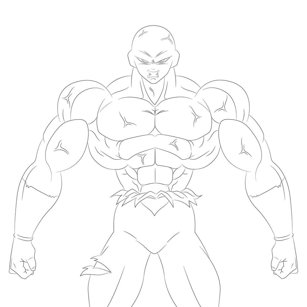 Jiren, 2D illustration, only traced, anime character from Dragon Ball vector