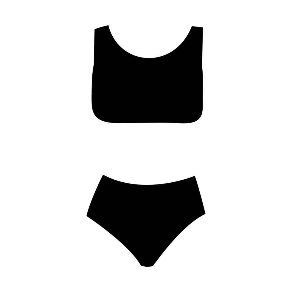 Stylish black swimwear set for summer fun vector