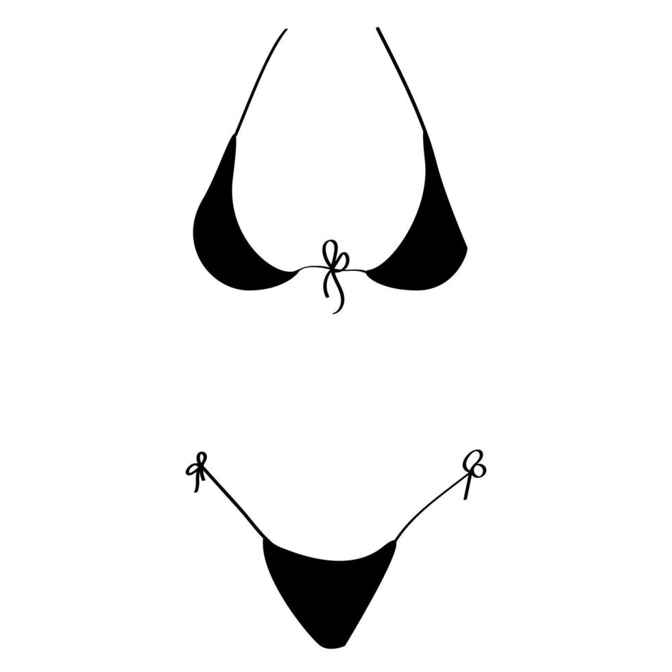 Black bikini design showcasing minimalistic style vector