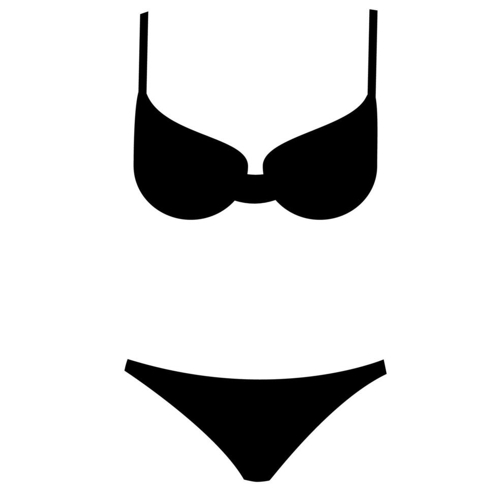 Black swimwear on white background vector