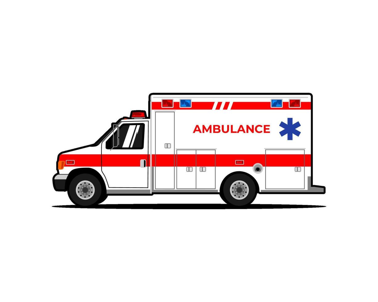 emergency ambulance vehicle car vector