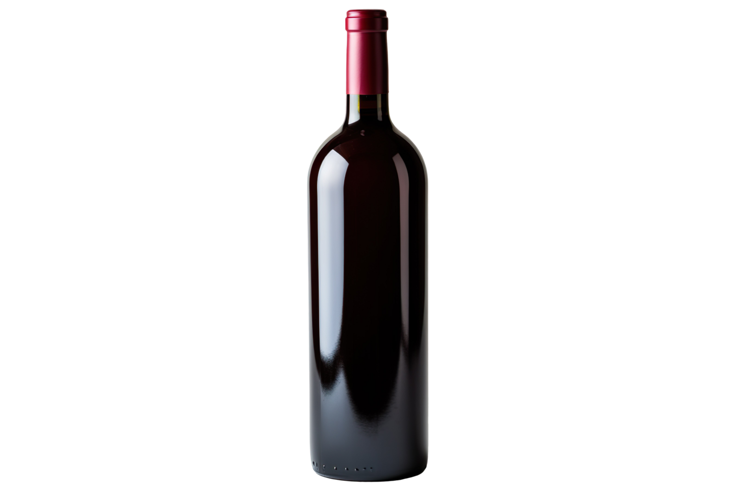 Empty blank bottle of red wine isolated on transparent background png