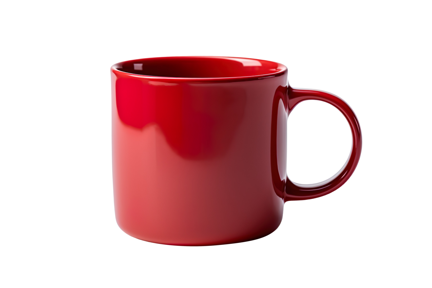 A red coffee mug isolated on transparent background png