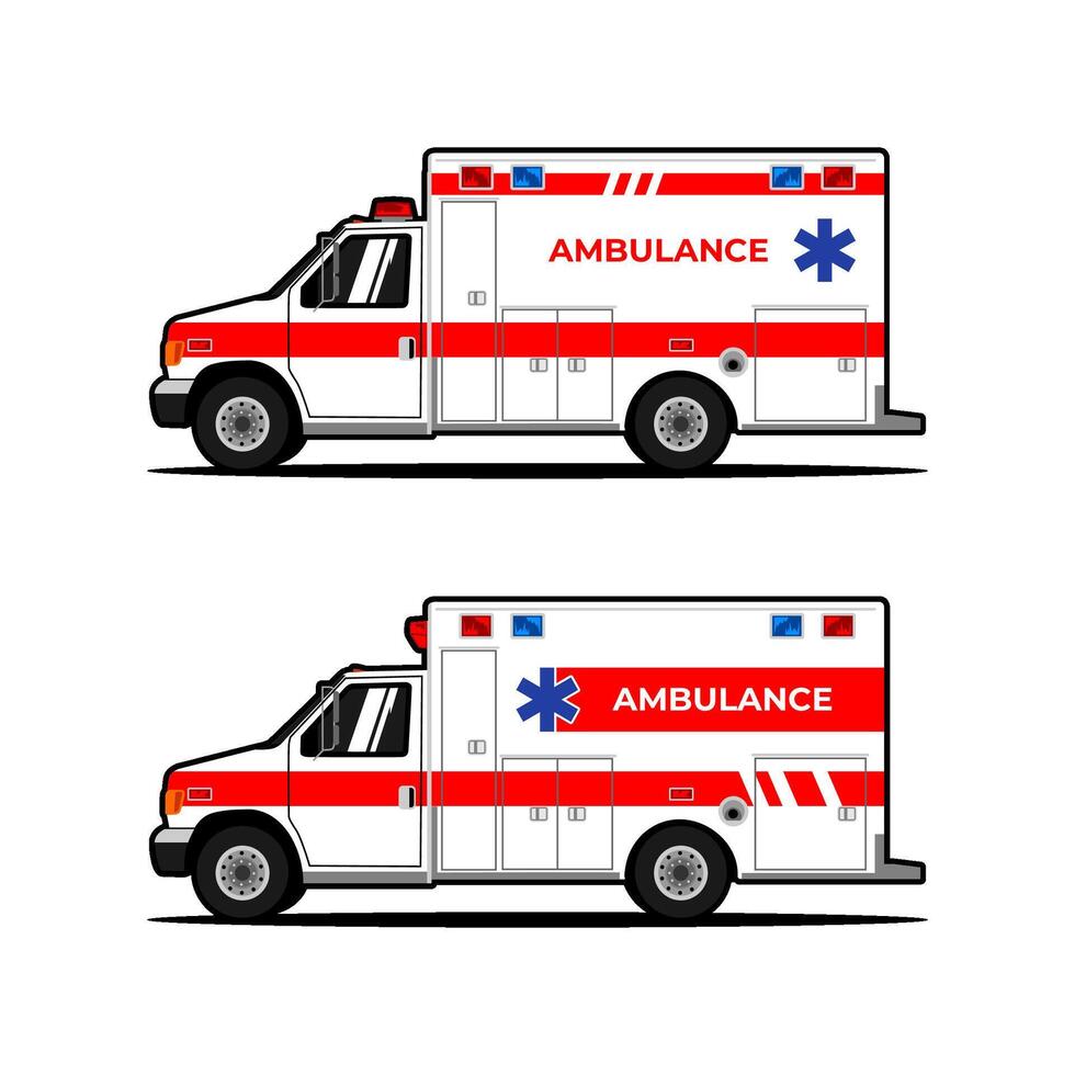ambulance car vehicle in flat style illustration vector