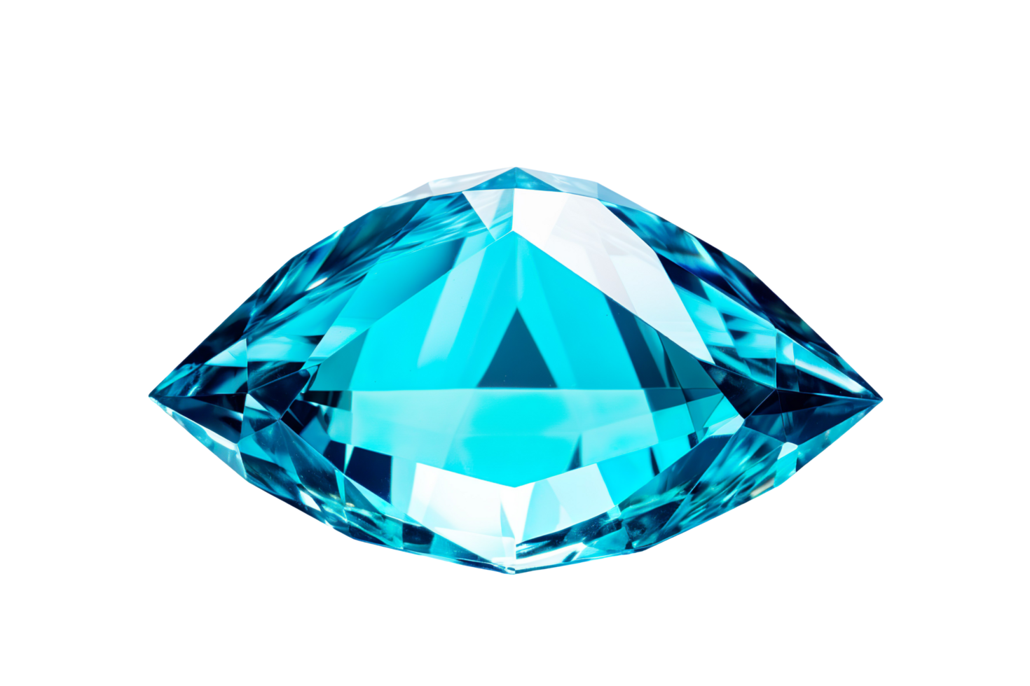 aquamarine gem isolated on transparent background png