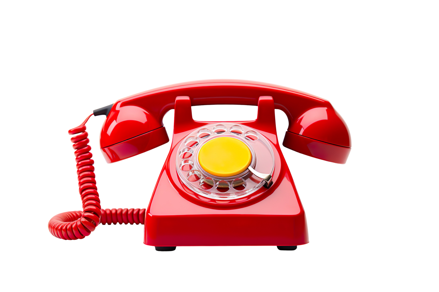 Red telephone isolated on transparent background png