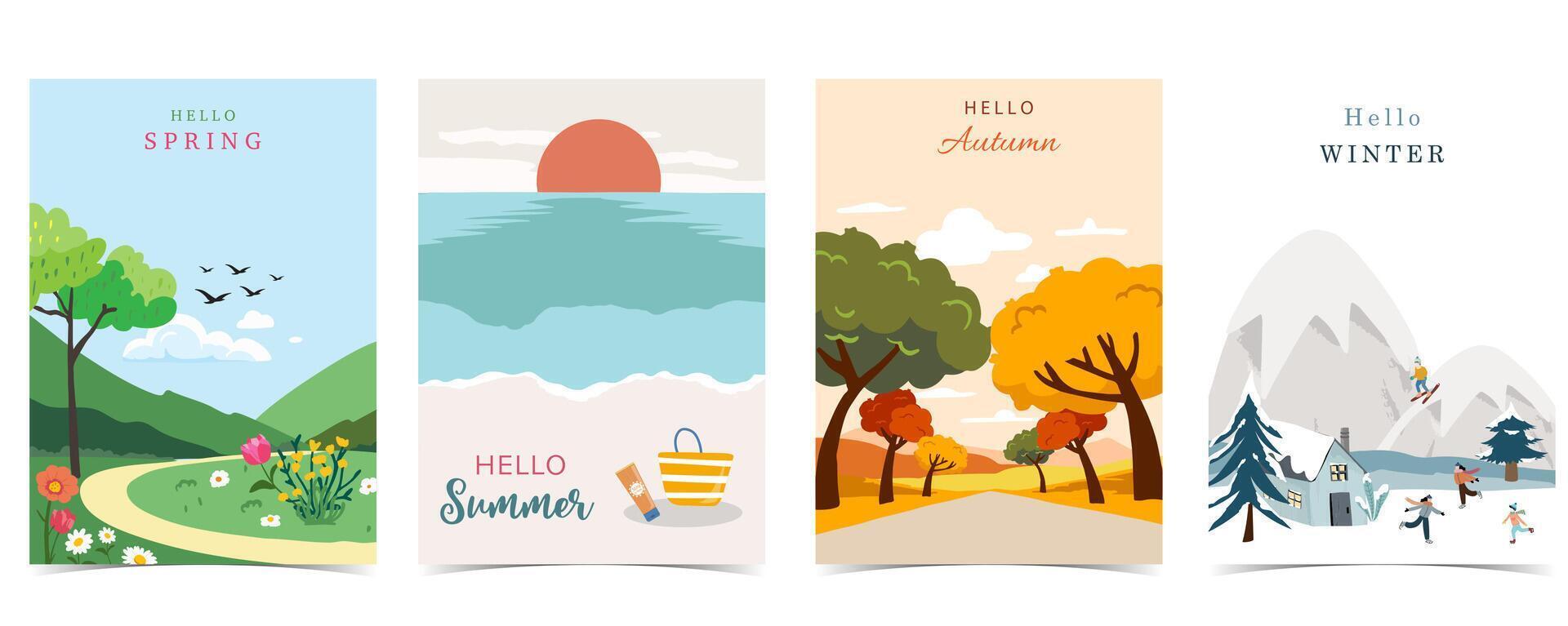 holiday four season background vector