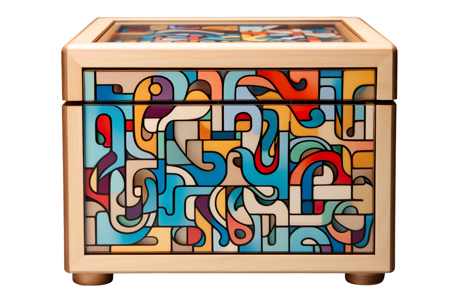 Puzzle Box Design isolated on transparent background png