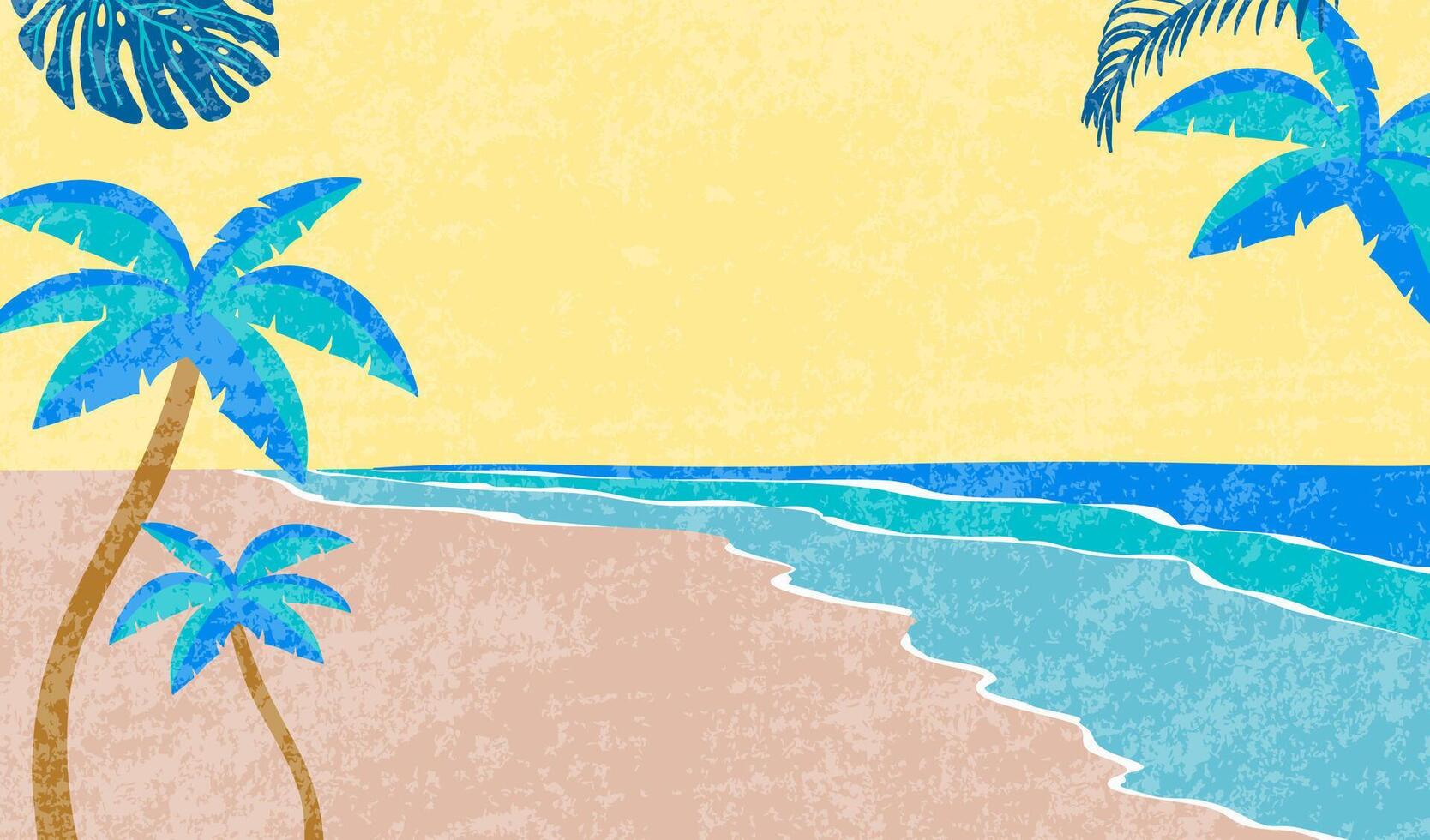 sea landscape background with yellow vector