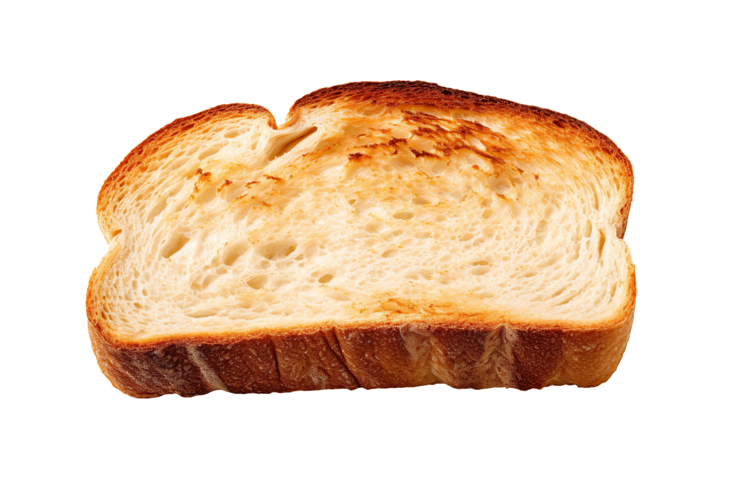 A single toast slice of bread isolated on transparent background png
