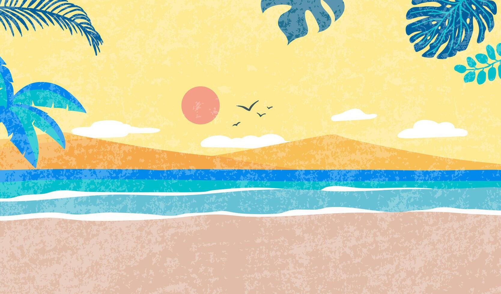 summer background with nature and leaf vector