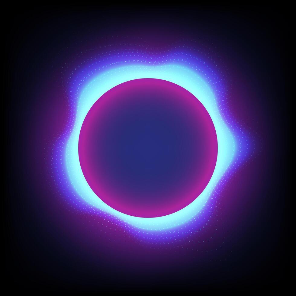 Glowing abstract sphere in space with light and dark contrast with a cosmic. Technology background. Copy space. vector