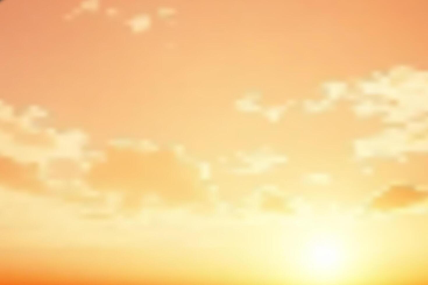 Golden sky in the autumn sky with a warm sunset glow. Sunset Sky in the Evening. Sky background concept. vector