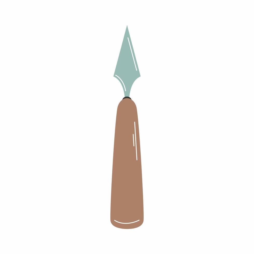 a tool for working with clay. A postcard decoration element vector