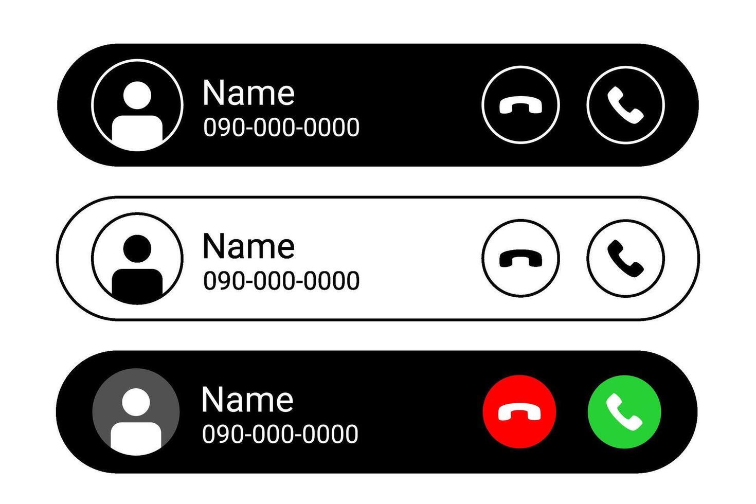 Call answer option illustration set vector