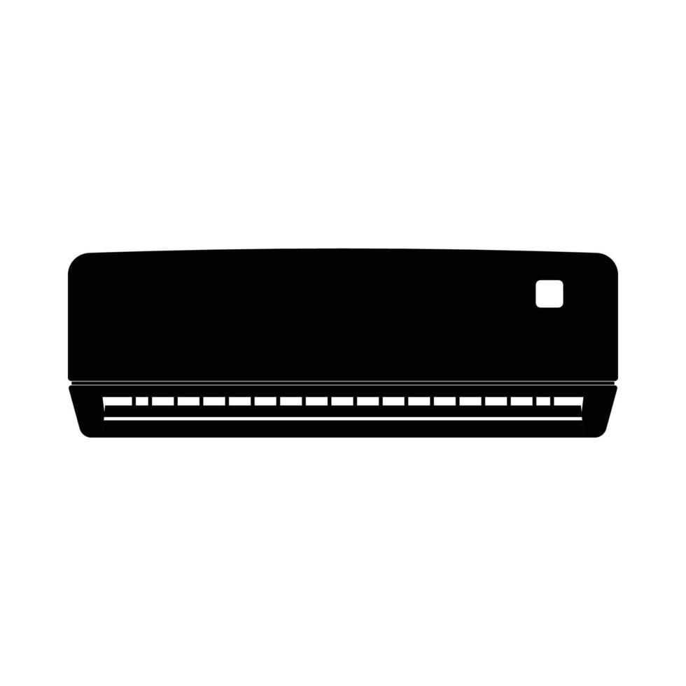 Air Conditioner Silhouette. Black and White Icon Design Elements on Isolated White Background vector
