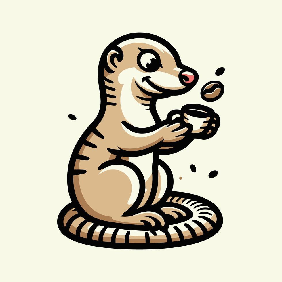 Cute and Adorable Meerkat Mascot Logo Illustration vector