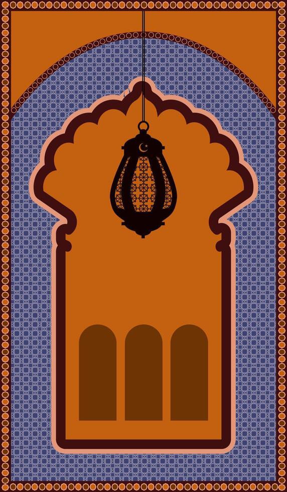 Islamic mat with lamp vector