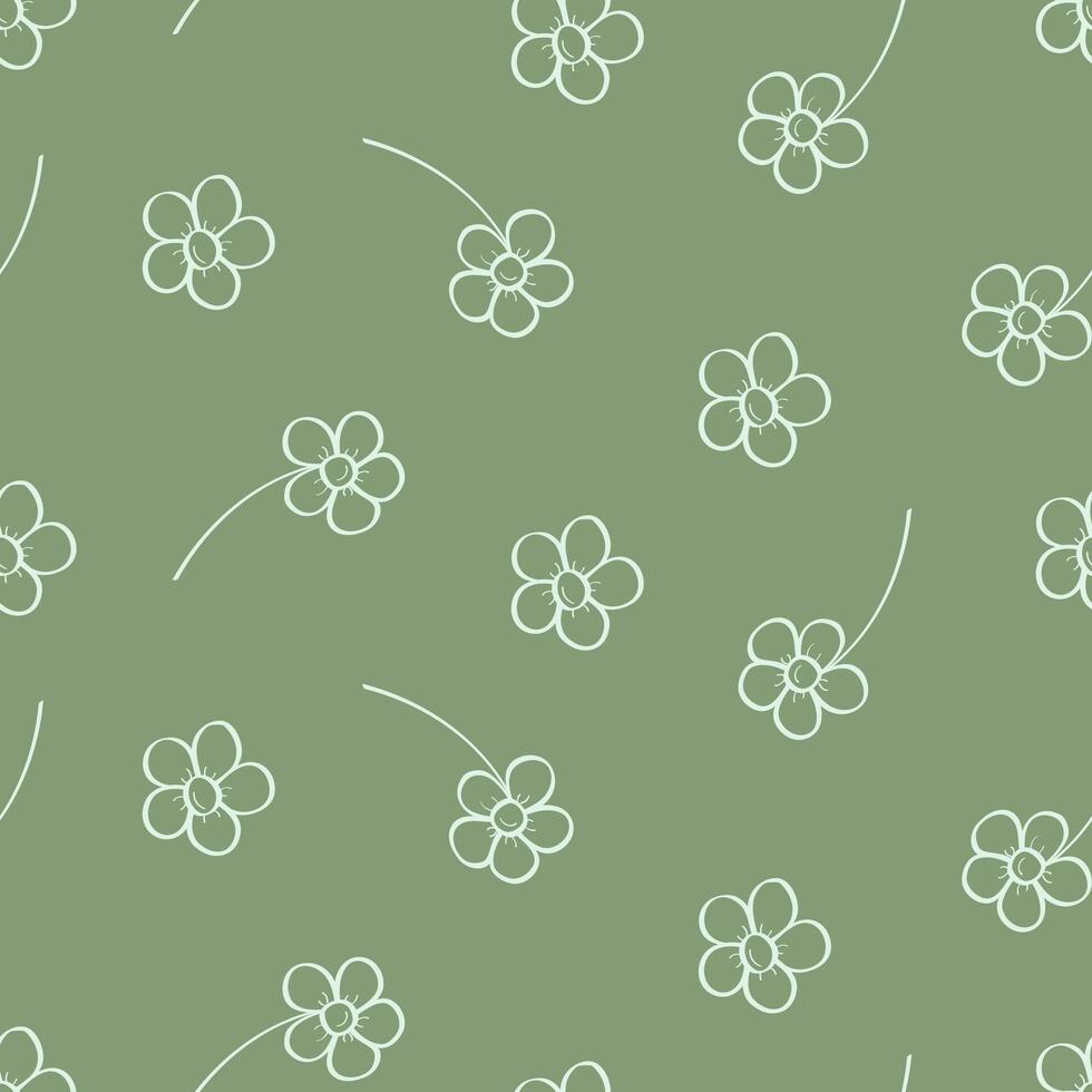 Seamless pattern of small flowers. Background flora nature. Minimalist design, illustration. vector