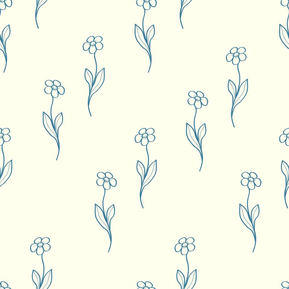 Seamless pattern of wildflowers. Natural background vector