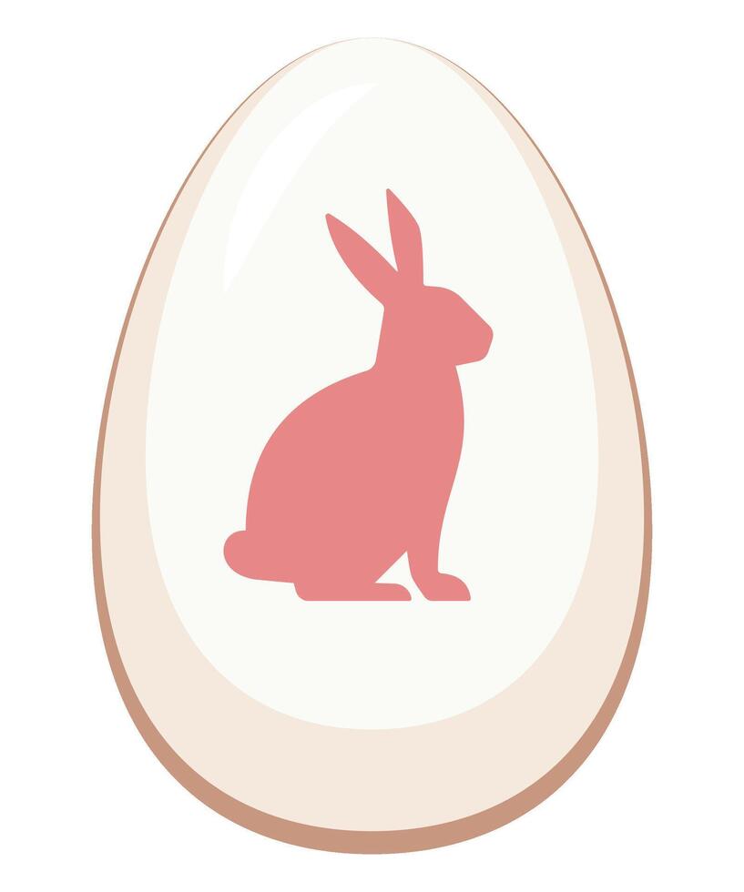 Easter egg with rabbit and hare inside vector