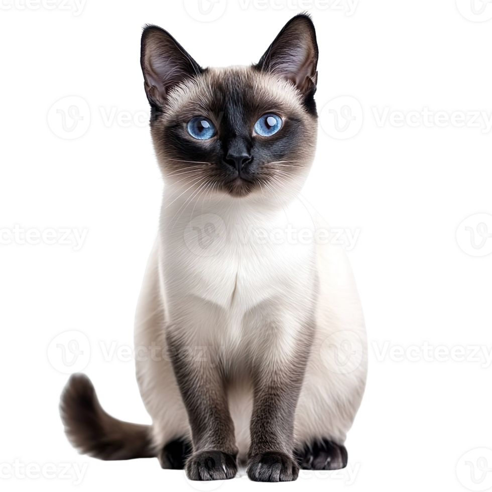 Siamese cat isolated on transparent background png