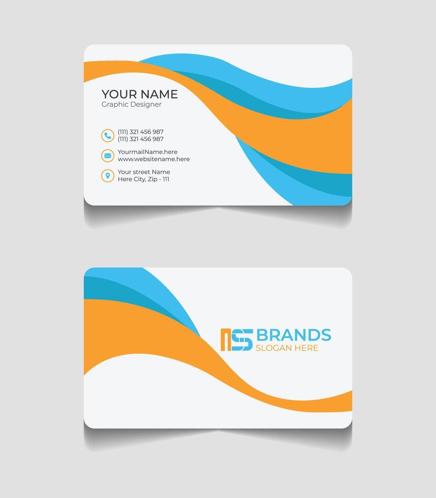 yello shape business card template vector