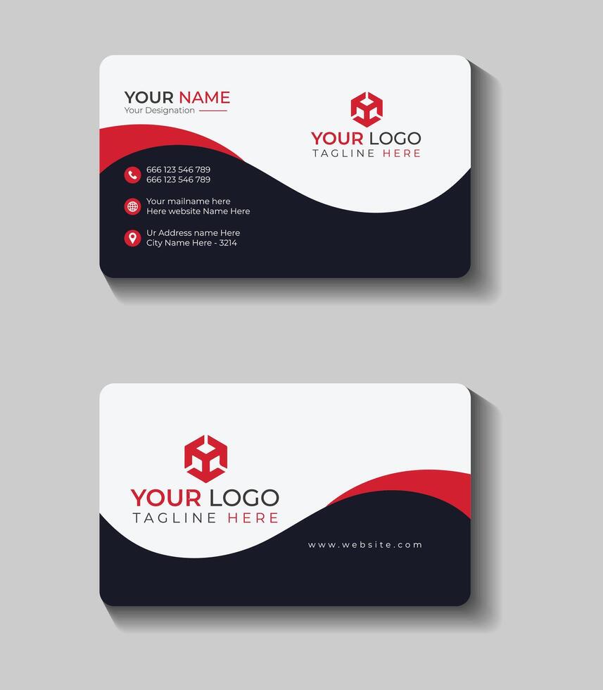 abstract shape business card black vector