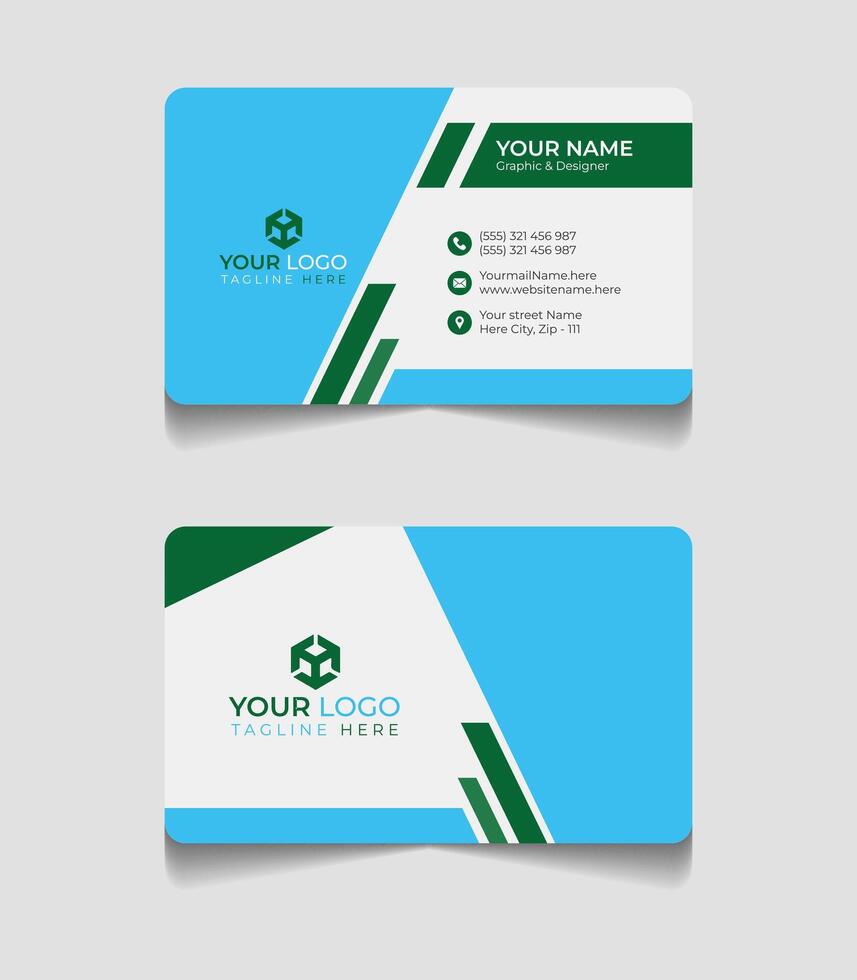 green business card template design vector