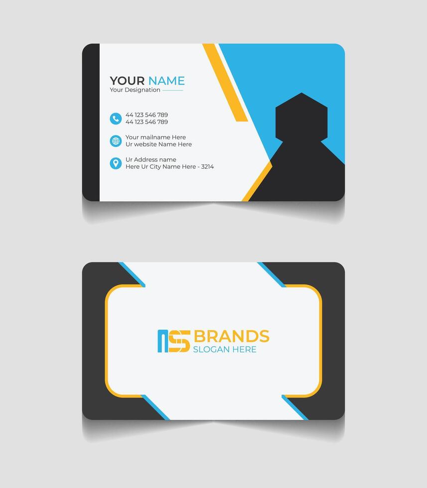 black Business card design template vector