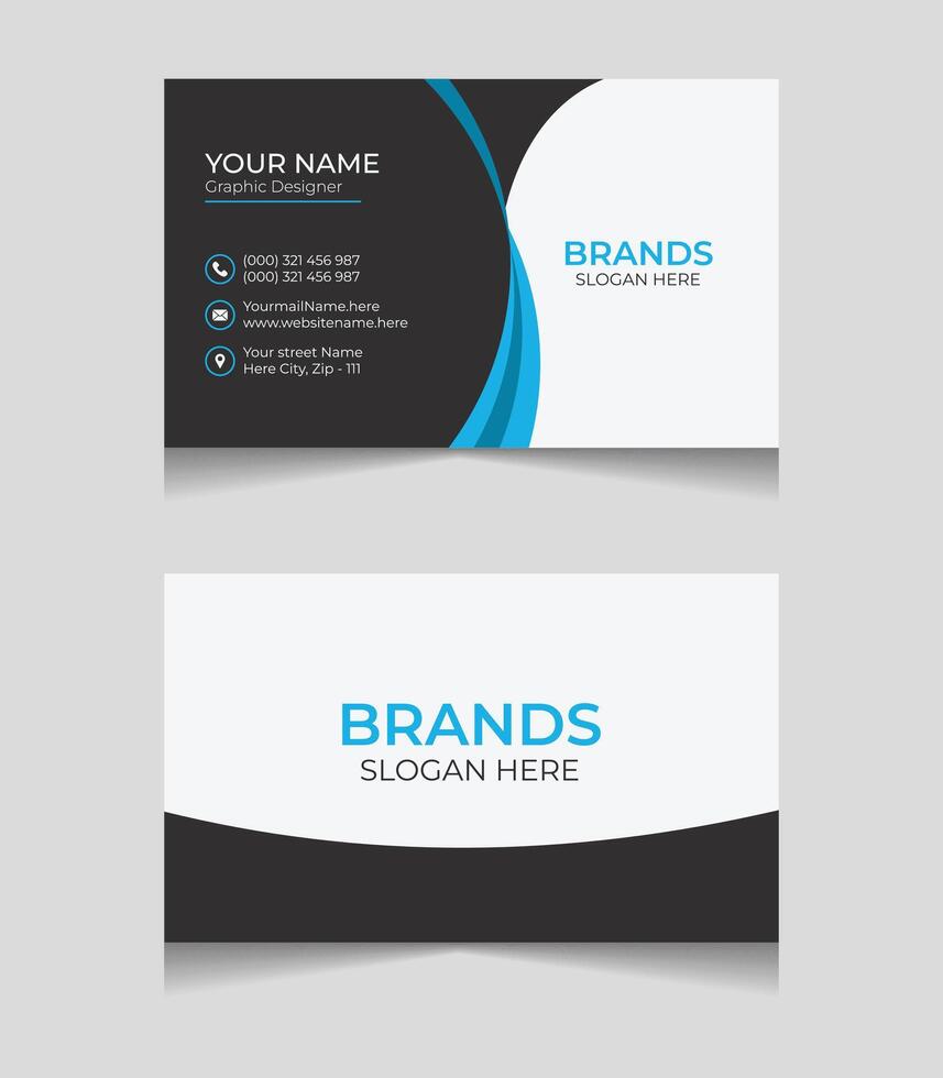 black business card template vector