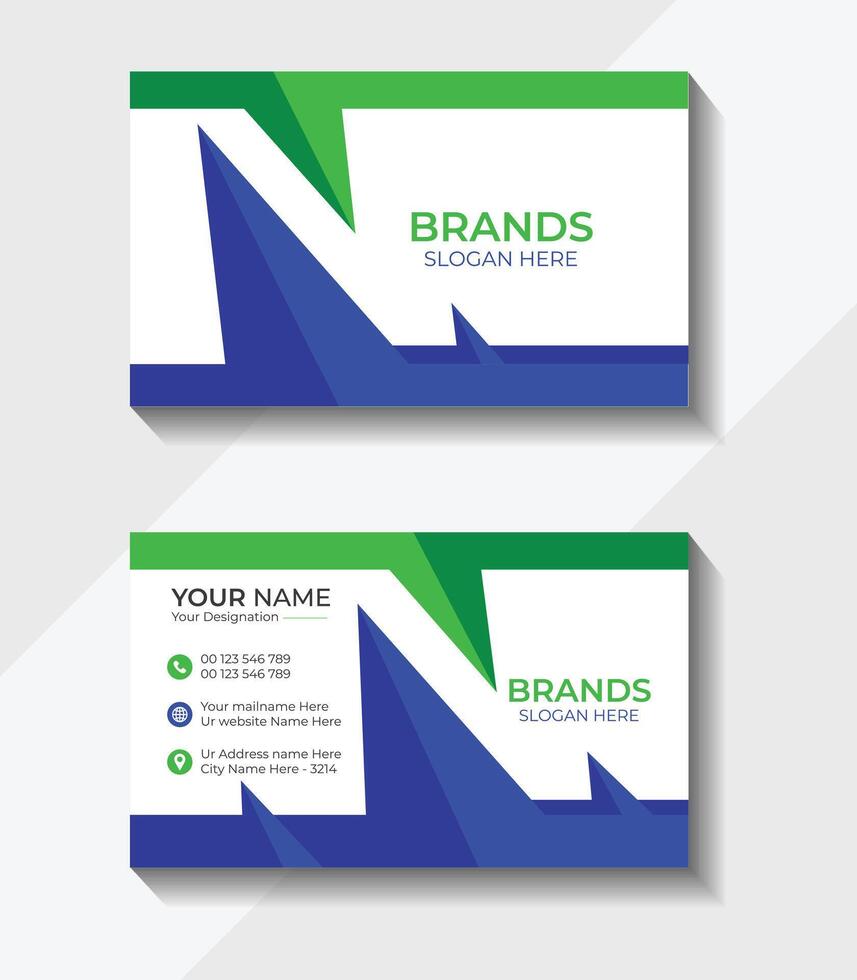 green Creative business card design vector