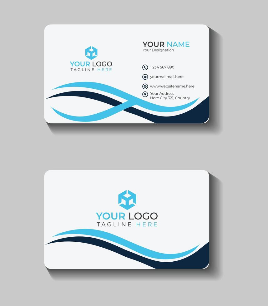 wavy business card template vector