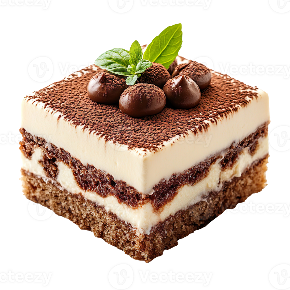 Scrumptious Tiramisu Dessert isolated on transparent background png
