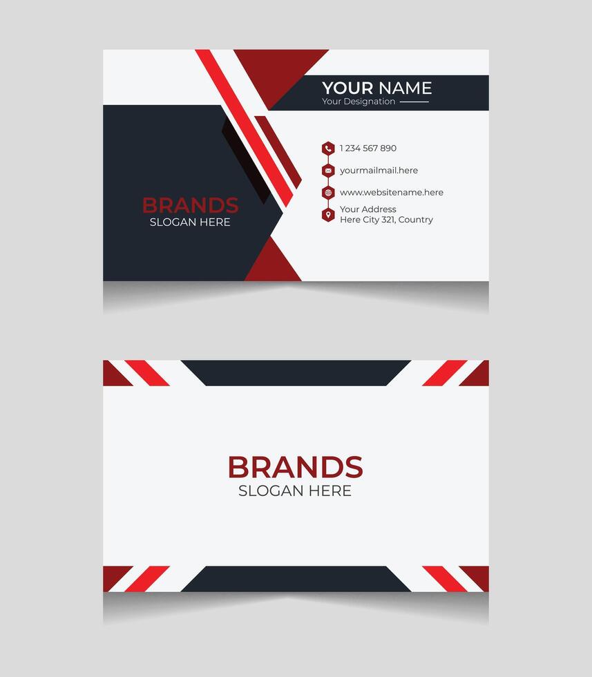 red visit cards with color variation vector