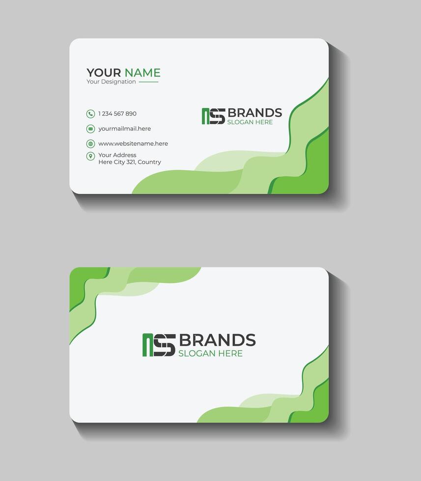 green business card or visiting card design vector