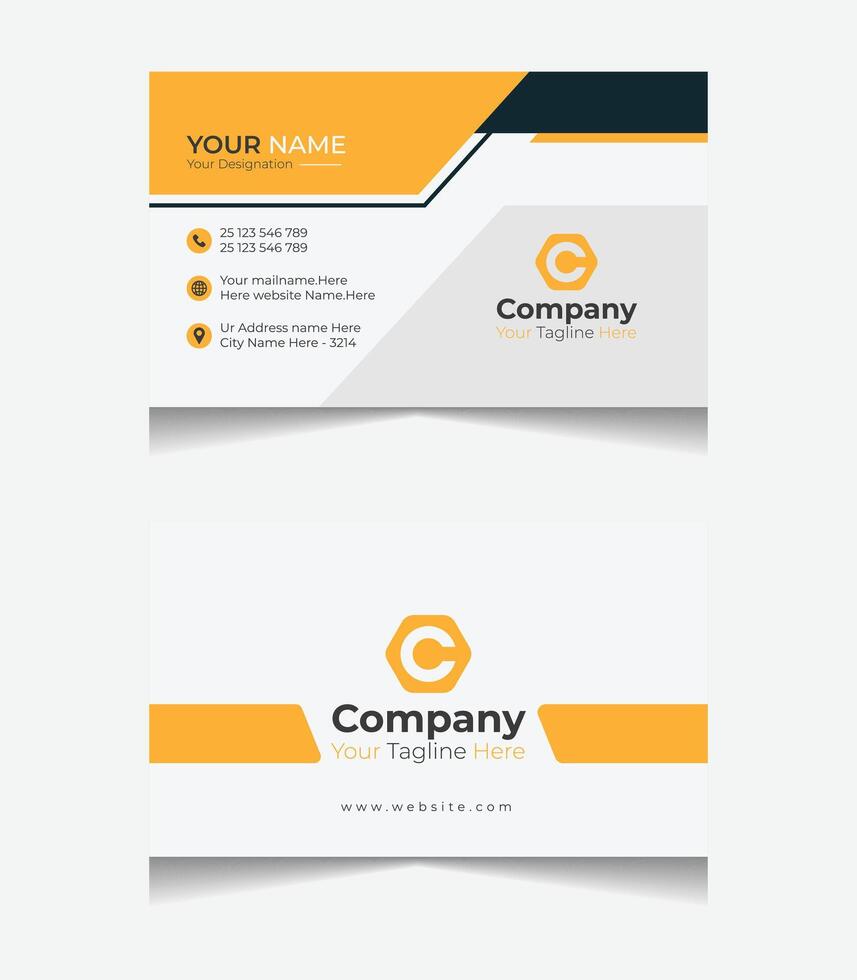 Elegant corporate business card blue vector