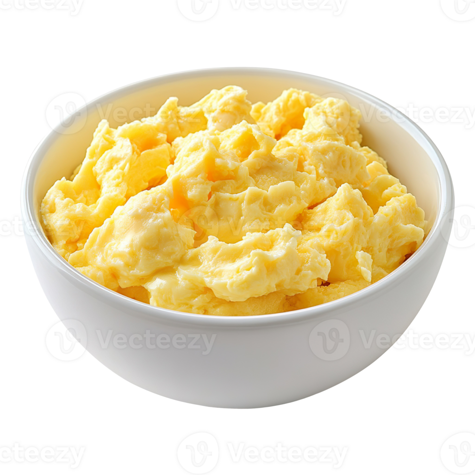Scrambled egg in a bowl isolated on transparent background png