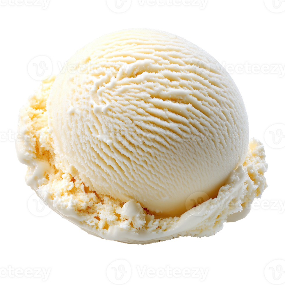 Scoop of vanilla ice cream isolated on transparent background png