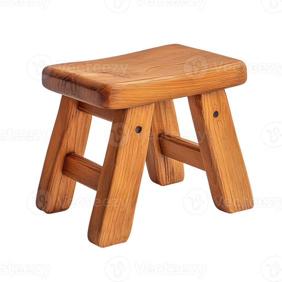 Simple wooden stool isolated on transparent background png