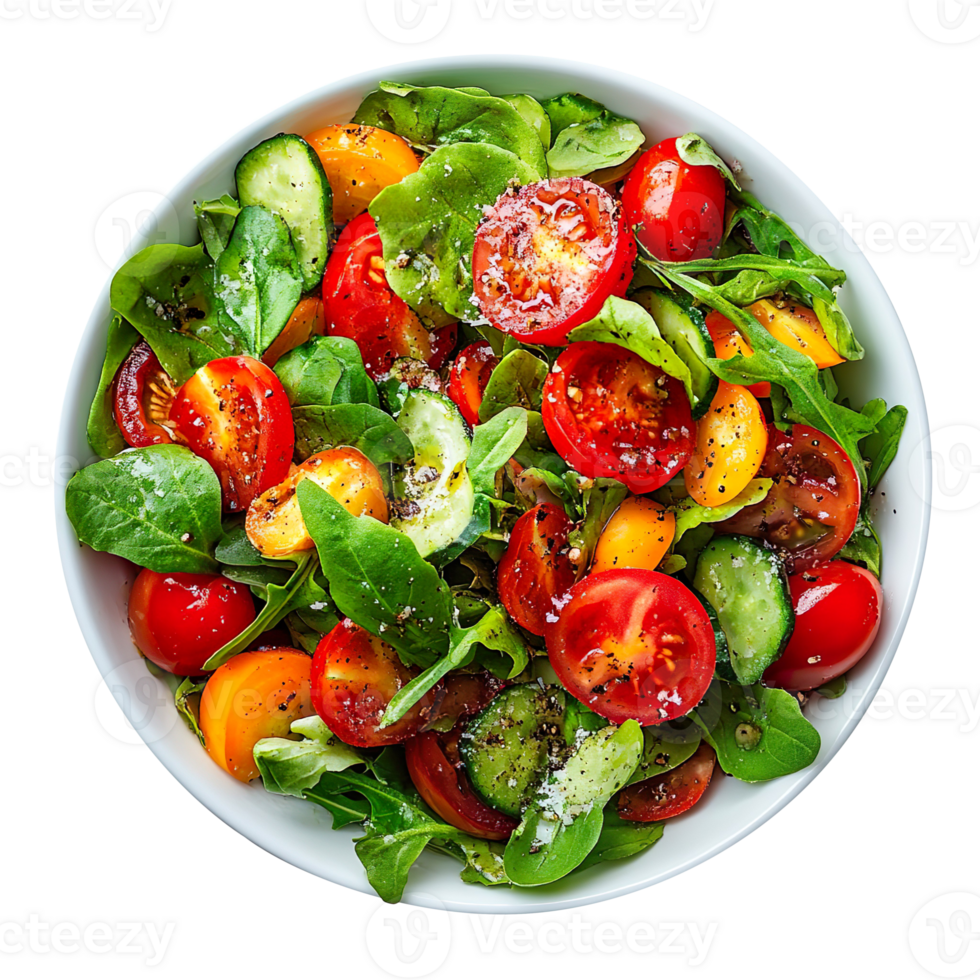 salad with vegetables isolated on transparent background png