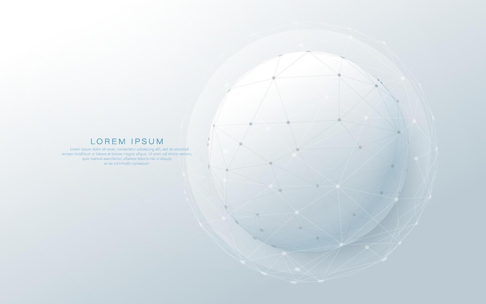 Abstract 3D Sphere with Connected Network Nodes. Futuristic Technology Background vector