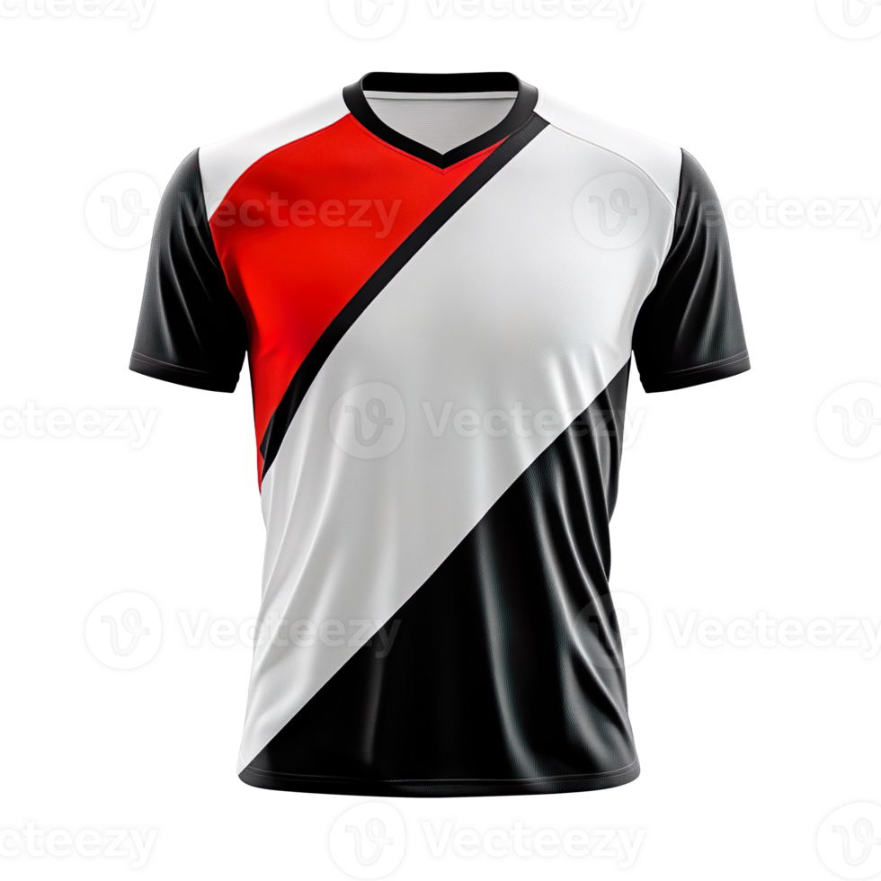 soccer jersey mockup template with front view isolated on transparent background png
