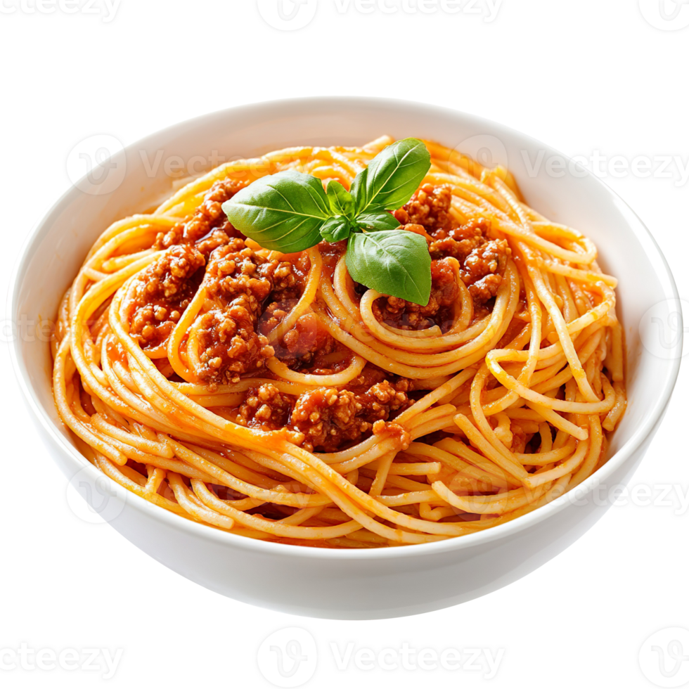 spaghetti with bolognese sauce isolated on transparent background png